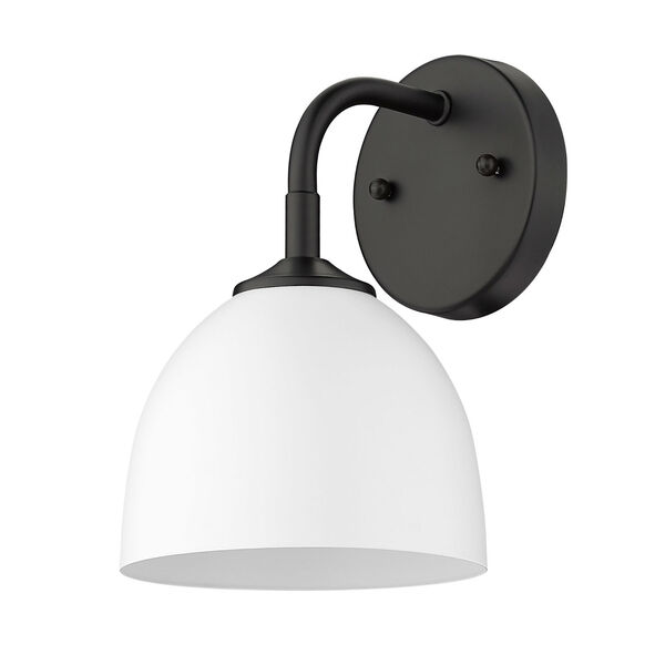 Zoey Matte Black and Matte White One-Light Wall Sconce, image 3